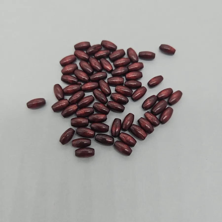 6,5x11,5mm%20%20Parlak%20Bordo%20Arpa,Silindir%20Ahşap%20Boncuk