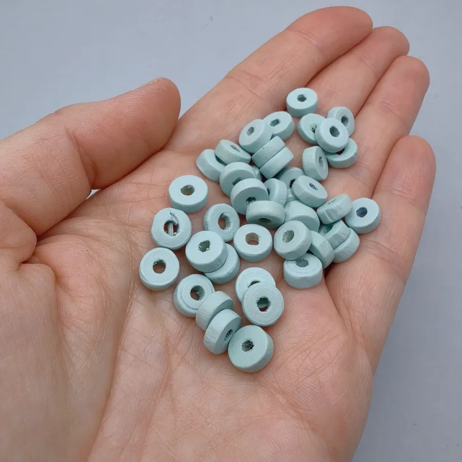 3,5x8mm%20%20Parlak%20Buz%20Mavisi%20Rondela%20Ahşap%20Boncuk