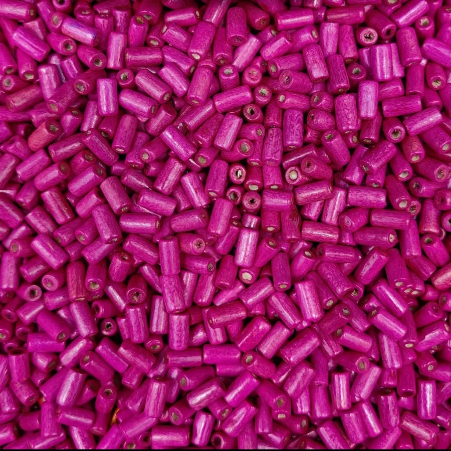 12,5x5,5mm%20%20Parlak%20Pembe%20Boru%20Ahşap%20Boncuk