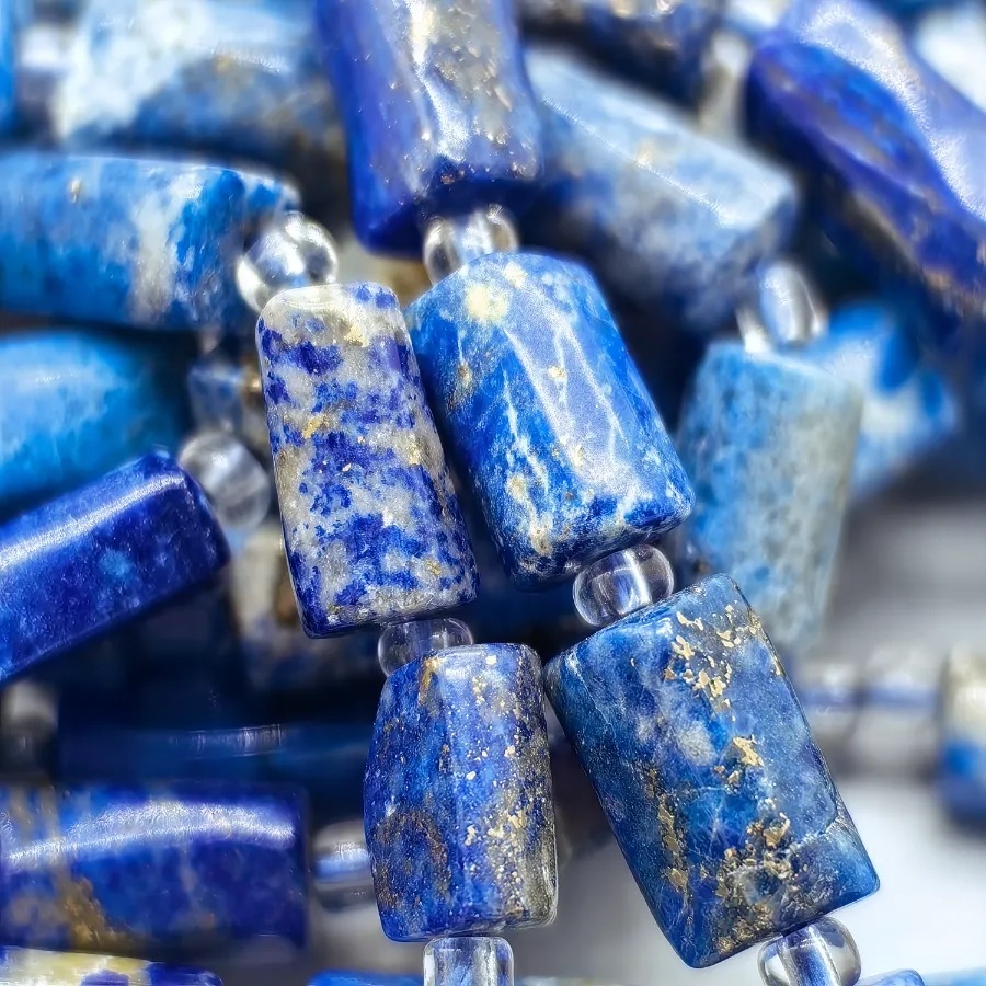 6x10%20mm%20Lapis%20Lazuli%20Boru%20Kesim%20Doğal%20Taş%20Dizi