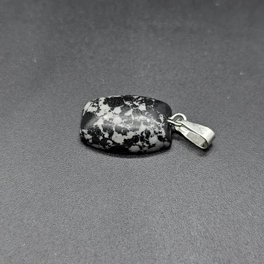 1,5cm%20Karlı%20Obsidyen%20Taşı%20Doğal%20Taş%20Oval%20Kolye%20Ucu