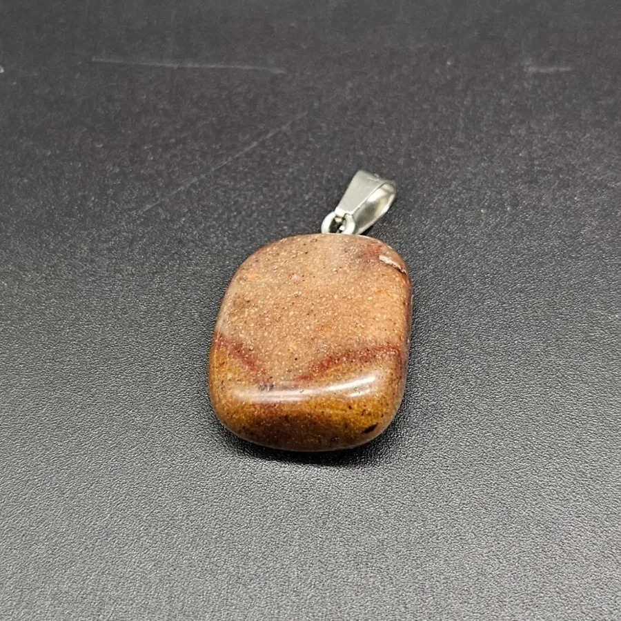 1,5cm%20Kahverengi%20Jasper%20Taşı%20Doğal%20Taş%20Oval%20Kolye%20Ucu