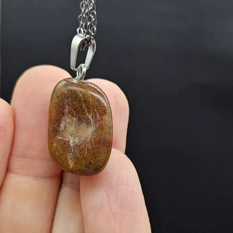 1,5cm%20Kahverengi%20Jasper%20Taşı%20Doğal%20Taş%20Oval%20Kolye%20Ucu