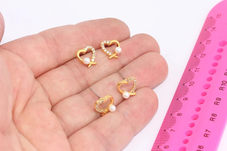 24%20Ayar%20Altın%20Kaplama%20Beyaz%20Zirkon%20Taşlı%20Parlak%20İncili%20Kalp%20Earrings,%20İncili%20Kalp%20Küpe