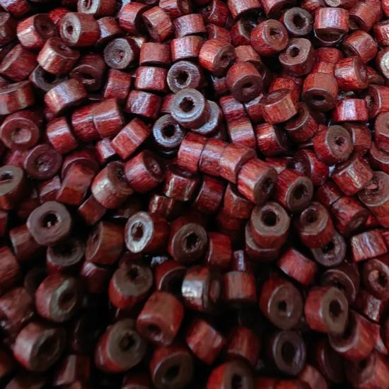 3,10x4,20mm   Bordo Küçük Rondela Ahşap Boncuk