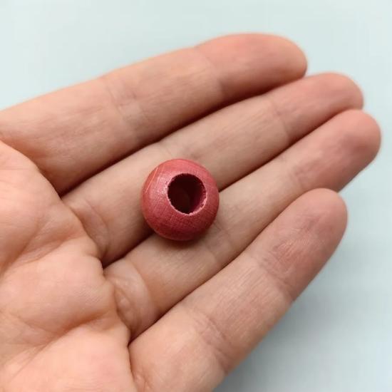 15,50x17,20mm   Pembe Oval Ahşap Boncuk