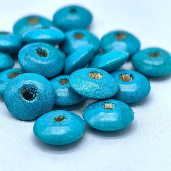 5,5x13,5mm Turkuaz Büyük Ufo Ahşap BONCUK