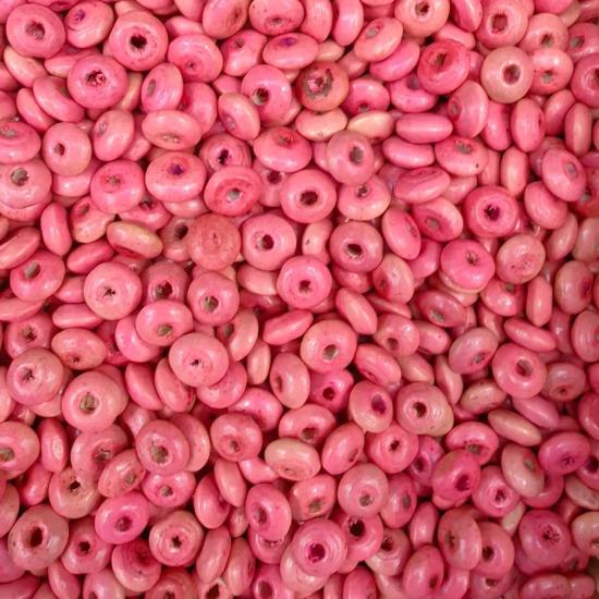 2,80x5,60mm    Pembe Rondela Ahşap Boncuk