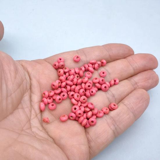 2,80x5,60mm    Pembe Rondela Ahşap Boncuk