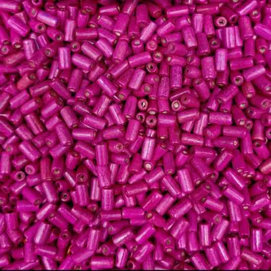 12,5x5,5mm   Pembe Boru Ahşap Boncuk