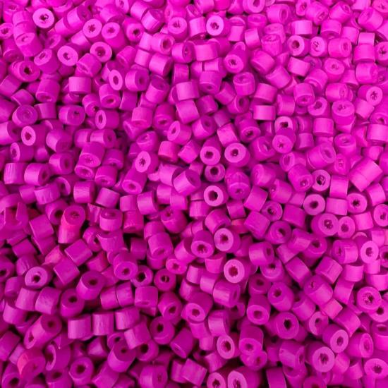 3,10x4,20mm   Pembe Kalın Küçük Rondela Ahşap Boncuk