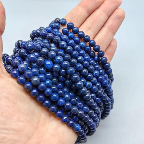 6 mm Lapis Lazuli Küre Kesim Doğal Taş Dizi