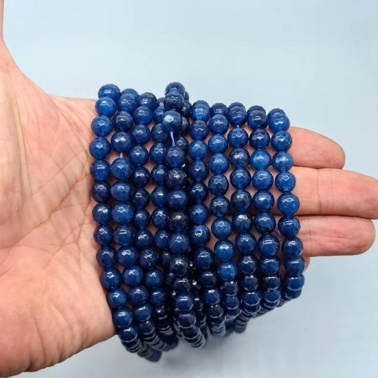 8 mm Fasetli Kesim Lapis Ceyt Doğal Taş