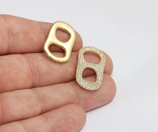 24k Altın Kaplama Beyaz Zirkon Taşlı Açacak charms,