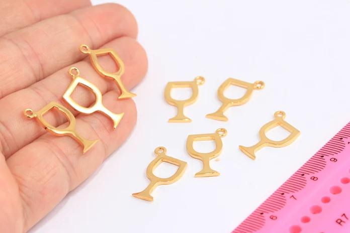 24k Altın Kaplama Kadeh Charms, Kadeh Kolye Ucu