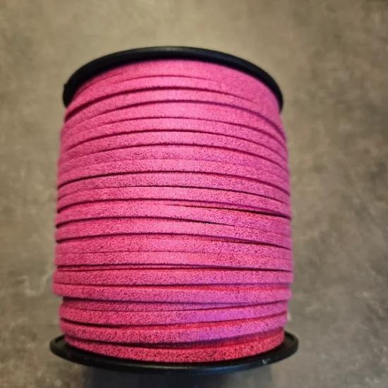 4mm Pembe Simli Kaşmir Süet Suni Deri