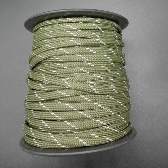 30MT / 4mm Nefti Yeşil , Beyaz Şeritli Milano İp, Paracord Bileklik İpi