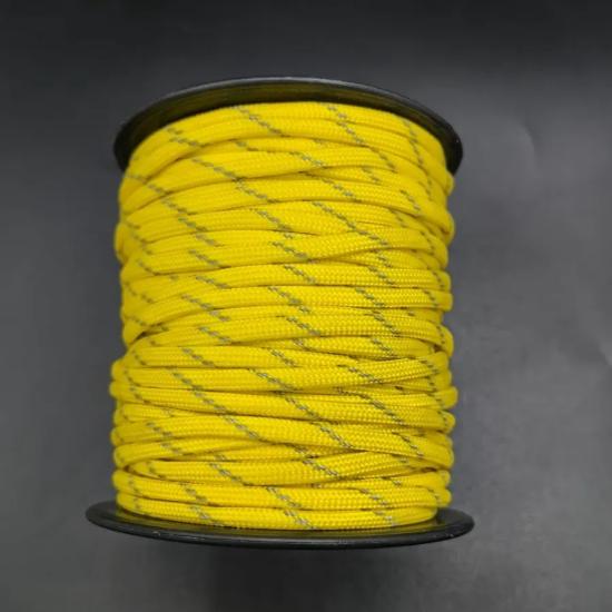 30MT / 4mm Sarı, Gri Şeritli Milano İp, Paracord Bileklik İpi