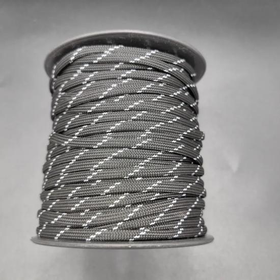 30MT / 4mm Siyah, Beyaz Şeritli Milano İp, Paracord Bileklik İpi