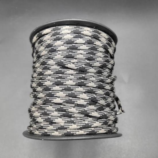 30MT / 4mm Gri, Siyah Desen Milano İp, Paracord Bileklik İpi